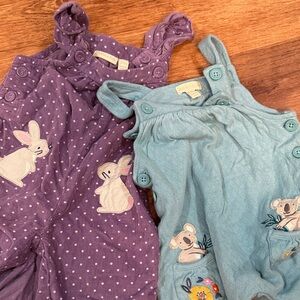 JoJo Maman Bebe Purple and Light Blue Kids One Pieces